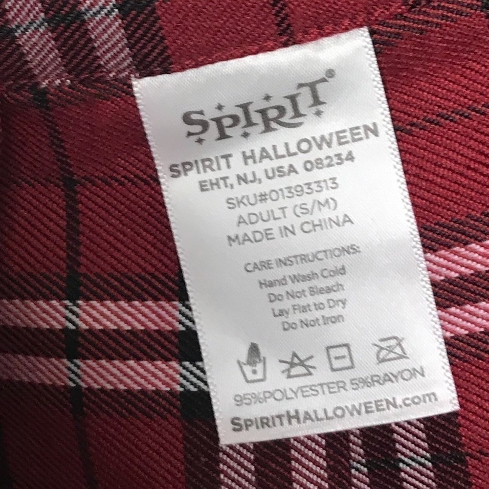 Spirit Halloween Red Plaid Pleated School Girl Mini Skirt Size Sm - Med - Picture 11 of 11